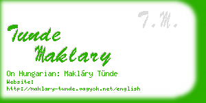 tunde maklary business card